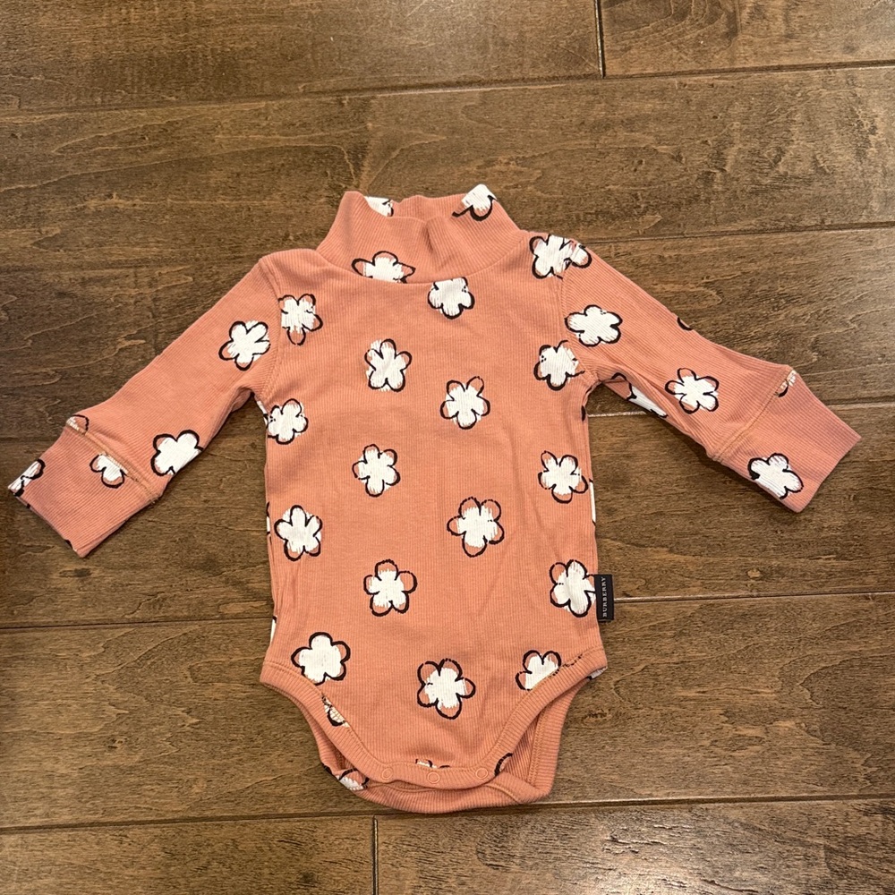 Burberry Peach Floral Kids Bodysuit